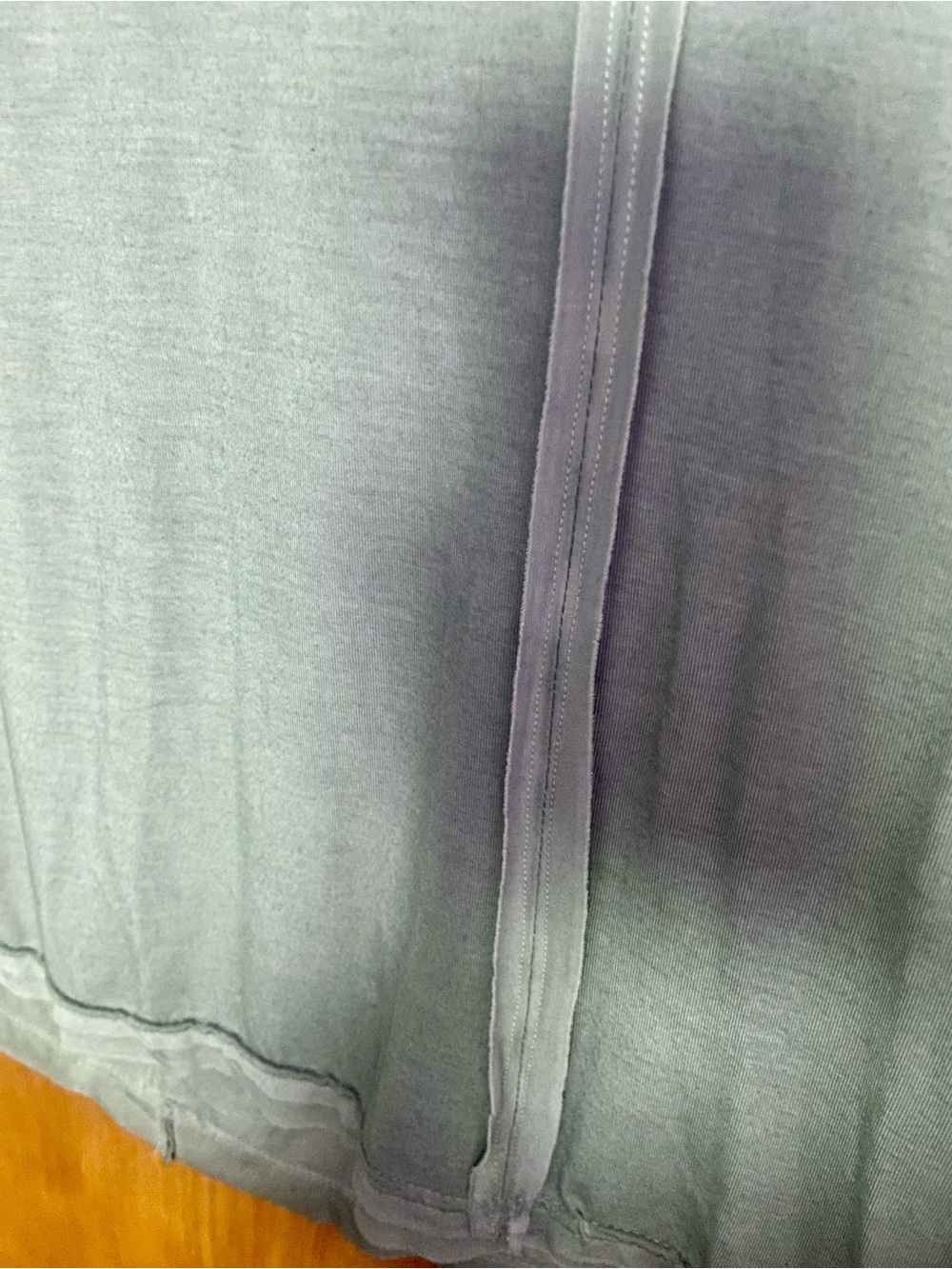 🦓🩶POL Grey Raglan Long-Sleeve Top with Black Zebra-Print Sleeves - Picture 4 of 6